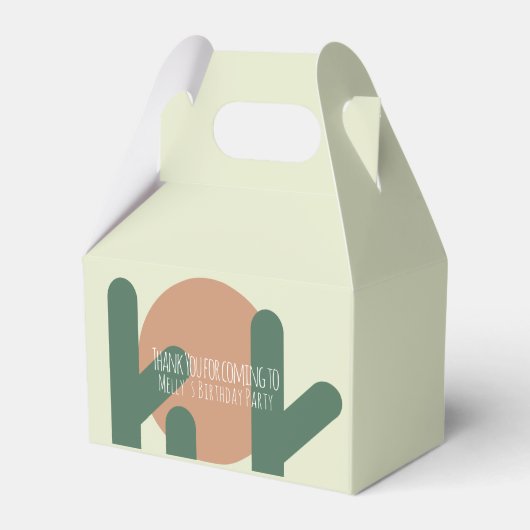 Modern Cactus Birthday Party Danke Geschenkschachtel (Vorderseite)