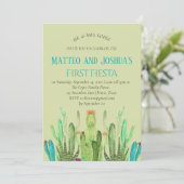 Modern Cactus Boy First Fiesta Geburtstag Einladung (Stehend Vorderseite)