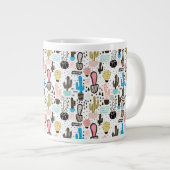 Modern Cactus Geometric Muster Jumbo-Tasse (Vorderseite Rechts)