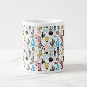 Modern Cactus Geometric Muster Jumbo-Tasse (Vorderseite)