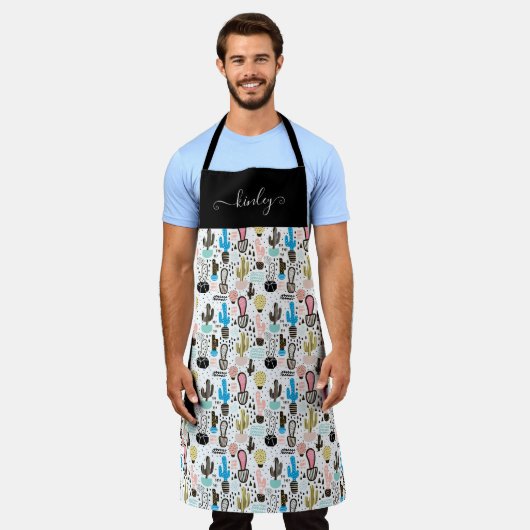 Modern Cactus Geometric Muster Schürze (Getragen)