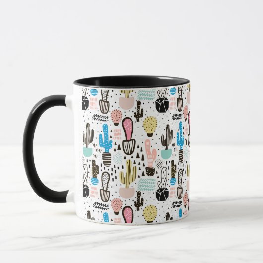 Modern Cactus Geometric Muster Tasse (Links)