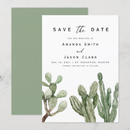 Modern Cactus Wüste Boho Hochzeit  Einladung