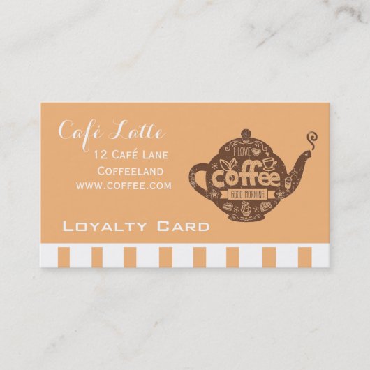 Modern Café Loyalty Card für Kaffee Visitenkarte (Vorderseite)