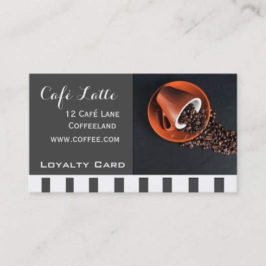 Modern Café Loyalty Card für Kaffee Visitenkarte (Vorderseite)