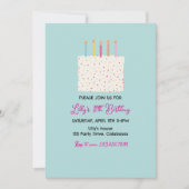 Modern Cake Birthday Invitation, Colorful Sprinkle Einladung (Vorderseite)