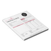 Modern Cake Cupcake Bäckerei Rosa Bestellformular Notizblock (angewinkelt)