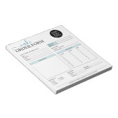 Modern Cake Cupcake Bakery Blue Order Form Notizblock (angewinkelt)