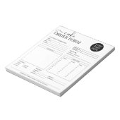 Modern Cake Cupcake Bakery White Order Form Notizblock (Rotiert)