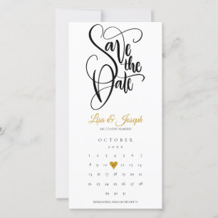Modern Calendar Gold Liebe Herz Save The Date
