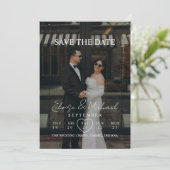 Modern Calendar Week Photo Save The Date Wedding Einladung (Stehend Vorderseite)