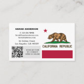 Modern California Business Card, Flag / USA Visitenkarte (Rückseite)