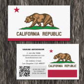 Modern California Business Card, Flag / USA Visitenkarte
