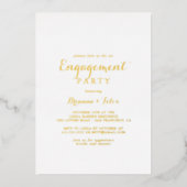 Modern Calligrafy Engagement Party Gold Folieneinladung (Vorderseite)