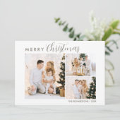 Modern Calligraphie Foto Collage Frohe Weihnachten Karte (Stehend Vorderseite)