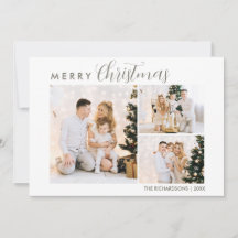 Modern Calligraphie Foto Collage Frohe Weihnachten