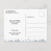 Modern Calligraphie Foto Collage Frohe Weihnachten Postkarte (Rückseite)