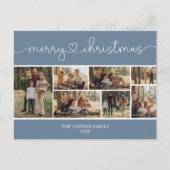 Modern Calligraphie Foto Collage Frohe Weihnachten Postkarte (Vorderseite)
