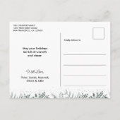 Modern Calligraphie Foto Collage Frohe Weihnachten Postkarte (Rückseite)