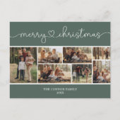 Modern Calligraphie Foto Collage Frohe Weihnachten Postkarte (Vorderseite)