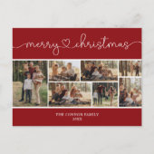 Modern Calligraphie Foto Collage Frohe Weihnachten Postkarte (Vorderseite)