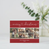 Modern Calligraphie Foto Collage Frohe Weihnachten Postkarte (Stehend Vorderseite)