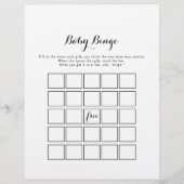 Modern Calligraphy Baby Bingo Showspiel (Vorderseite)
