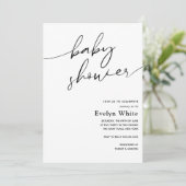 Modern Calligraphy Baby Showeinladung Einladung (Stehend Vorderseite)