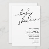 Modern Calligraphy Baby Showeinladung Einladung (Vorne/Hinten)