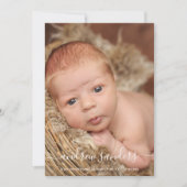 Modern Calligraphy Birth of a Baby Boy Ankündigung (Vorderseite)