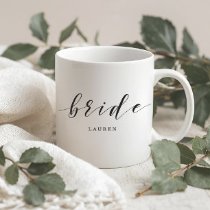Modern Calligraphy Black and White Bride to be Kaffeetasse