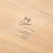 Modern Calligraphy Black & White  baby shower Acryleinladungen (Ablage )