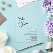 Modern Calligraphy Black & White  baby shower Acryleinladungen (In Situ (Hochzeit))