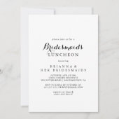 Modern Calligraphy Bridesmaids Luncheon Dusche Einladung (Vorderseite)