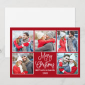 Modern Calligraphy Couple 5 Foto Weihnachten Rot (Vorne/Hinten)