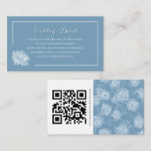 Modern Calligraphy Dusty Blue QR Info Wedding Begleitkarte (Vorne/Hinten)