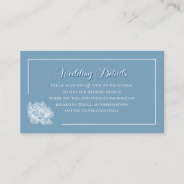 Modern Calligraphy Dusty Blue QR Info Wedding Begleitkarte