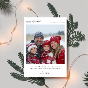 Modern Calligraphy Feliz Navidad Weihnachts-Foto Feiertagskarte