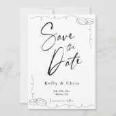 Modern Calligraphy Flat Save the Date Card (Vorderseite)