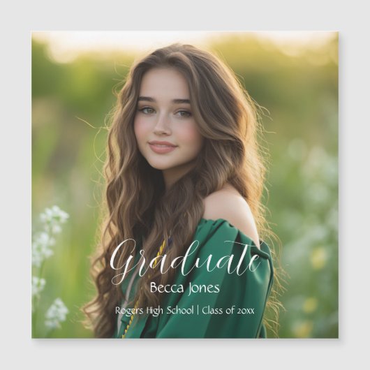 Modern Calligraphy Foto Abschluss Magnet (Vorderseite)