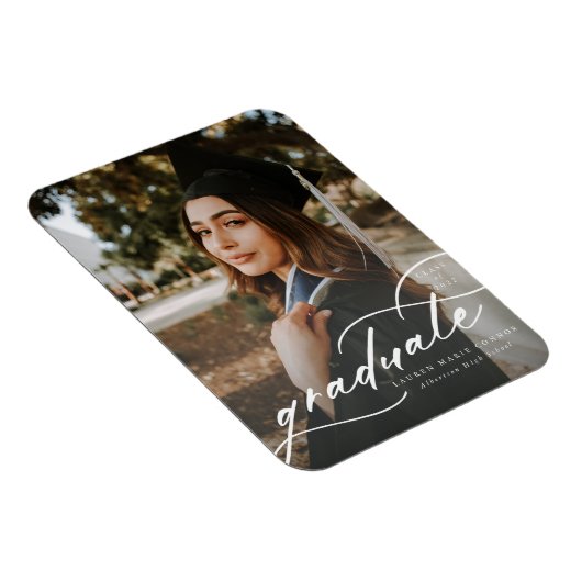 Modern Calligraphy Foto Abschluss Magnet (Rechte Seite)