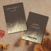 Modern Calligraphy Gold Brown Earring Visitenkarte