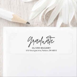 Modern Calligraphy Graduation Return Address