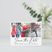 Modern Calligraphy Ink 3 Foto Save the Date Postkarte (Stehend Vorderseite)