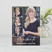 Modern Calligraphy Ink 4 Foto Abschluss Ankündigung (Stehend Vorderseite)