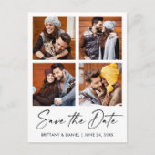 Modern Calligraphy Ink 4 Foto Save the Date Postkarte (Vorderseite)