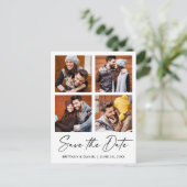 Modern Calligraphy Ink 4 Foto Save the Date Postkarte (Stehend Vorderseite)