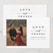 Modern Calligraphy Lettering Wedding Photo Dankeskarte (Vorne/Hinten)