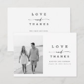 Modern Calligraphy Lettering Wedding Photo Dankeskarte (Vorne/Hinten)
