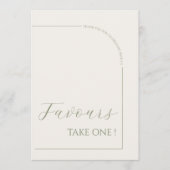 Modern Calligraphy Minimalist Arch Favors Sign Einladung (Vorderseite)